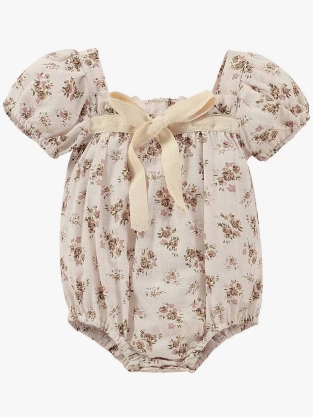 Amazon Cream Floral Baby One-Piece Bodysuit